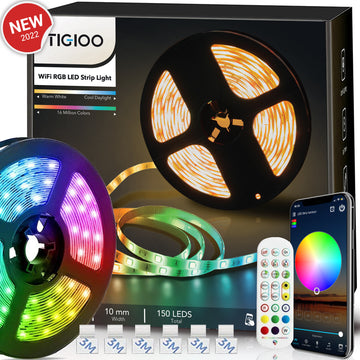 TIGIOO LED strip 5 meter med 16 millioner farver